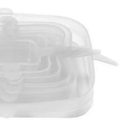 18 Quadrado Tampas Tampa Silicone Elastica Reutilizável Elástica Para Potes Tapoer Panela Cozinha Flexivel