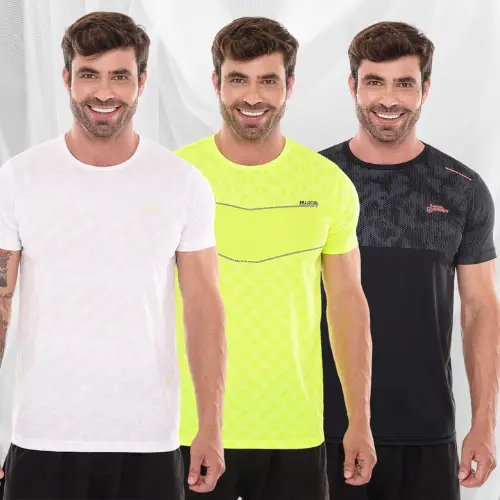 Kit 3 Camisetas Dry Fit Masculino Treino.