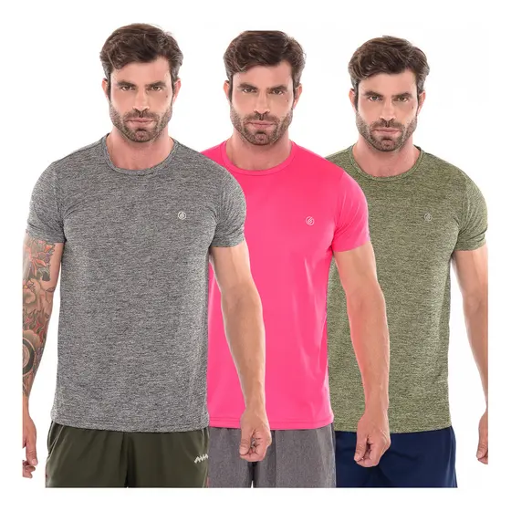 Kit Com 3 Camisetas Dry Ultra Leve Estampada