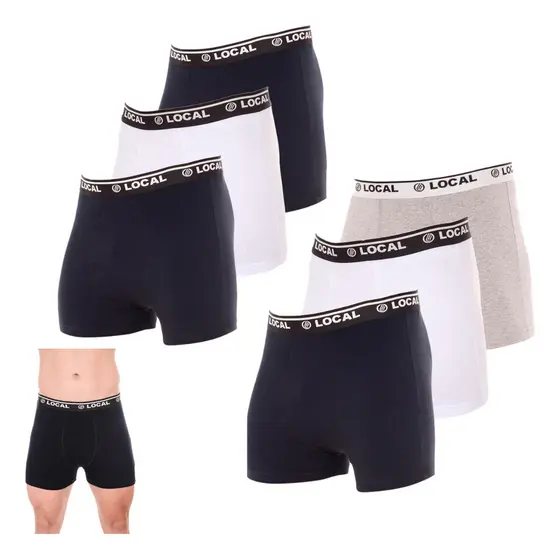 Kit 6 Cuecas Box Boxer Masculinas Algodão Lisa Reforçada