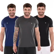 Kit 3 Camisetas DryFit Diferenciada Masculina Leve Treino Corrida