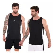 Kit 2 Regatas Dryfit Premium Basica Preta Masculina