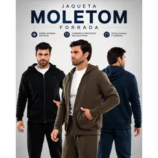 Jaqueta Moletom Masculina Premium Blusa deMoletom Quentinho com Bolso, Zíper e Capuz