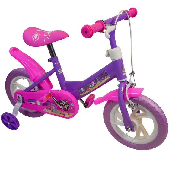 Bicicleta Infantil Menina Lilás Sereia Aro 12 Quadro em Aço A partir 2 anos até 35Kg Certif. INMETRO