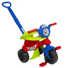 Triciclo Completo + Game Aplicativo 3D - Motoca Velotrol Com Empurrador e Protetor Certificado Inmetro - QUEEN SHOP