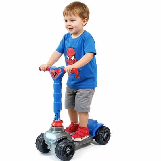 Patinete 🛴 Menino 4 rodas Spider  🕸️ 🕷️- 2 a 5 anos - 4 Regulagens Altura - Dobrável - Inmetro - QUEEN SHOP