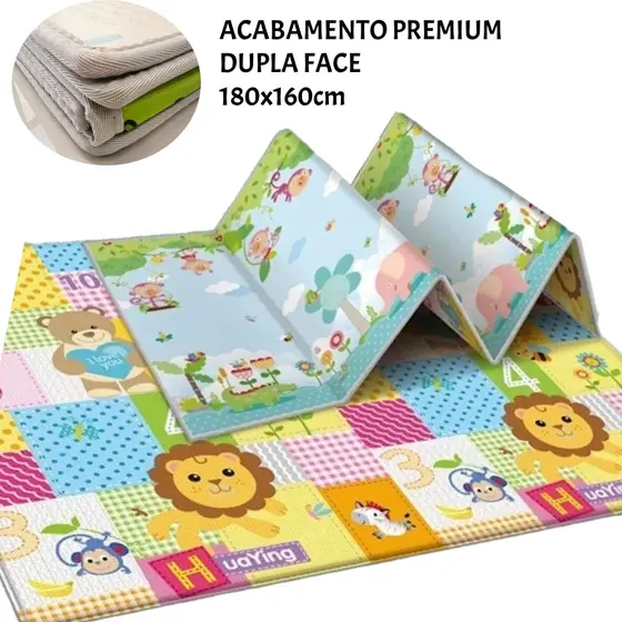 Tapete Térmico Dupla face Didático - Grande 180x160mt - Anti-Acáro, Antiderrapante, Dobrável