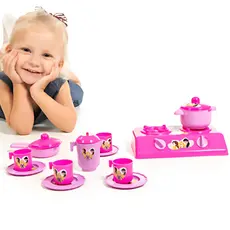Cozinha Princesa Completa Fogão e Acessórios 12 Peças Com Caixa De Brinquedo Para Presente