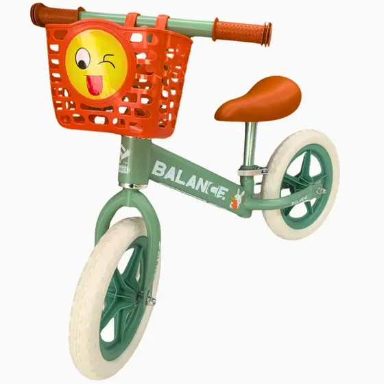 Bicicleta Balance Aro 12 Alumínio Leve - 1 a 3 anos - Suporta 40kg  - Banco Macio Cestinha Pneu EVA - QUEEN SHOP