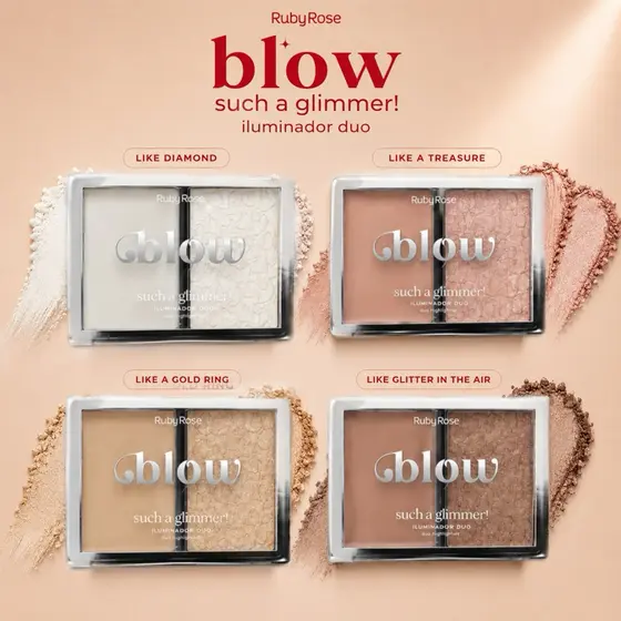 Iluminador Facial Ruby Rose Blow Glow Alta Pigmentação