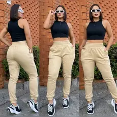 Calça Jogger Feminina Moletom Grosso\inverno\fanelado\quantinho