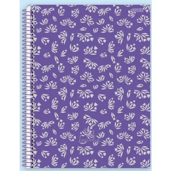 Caderno Espiral Capa Dura Colegial 10 Matérias Lavander 160 Folhas SD