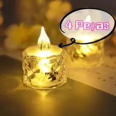 4 Peças Led Eletrônica Decorativa Velas Luz Promoção