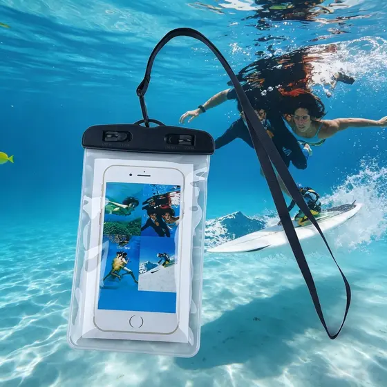 1/2/5 Unidades Capa Bolsa Prova Dágua Impermeável Celular Transparente Universal Promoção
