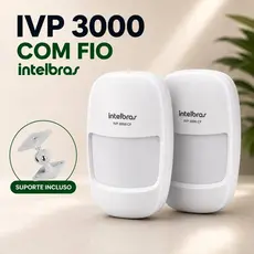 2 Sensor Movimento Com Fio IVP 3000 CF para Central Alarmes Infravermelho Intelbras