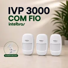 3 Sensor Movimento Com Fio IVP 3000 CF para Central Alarmes Infravermelho Intelbras