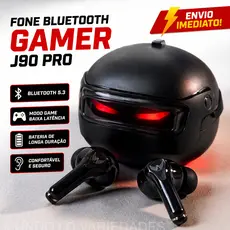 Fone Bluetooth Gamer J90 Pro TWS LED Baixa Latência 5.3 Sem Fio Headset Gamer Android iPhone