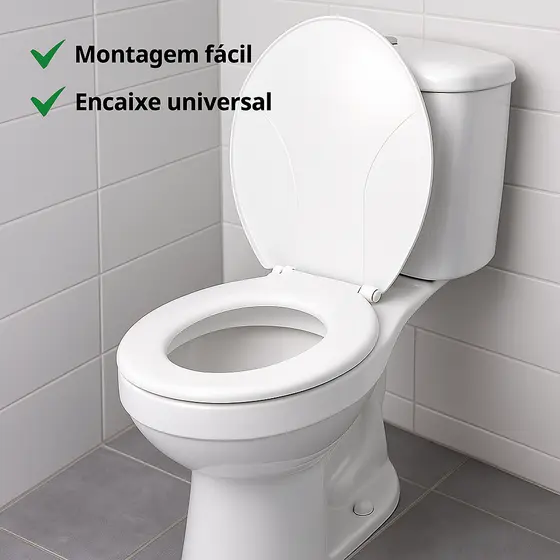 Assento Sanitário Universal Tampa de Vaso Oval Plástica Fixação Fácil e Resistente Deca Icasa Celite