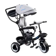 Triciclo Infantil 4 em 1 Multifuncional Carrinho de Bebê Com Empurrador e Capota Solar - Kababy