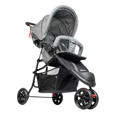 Carrinho De Bebê EasyGo Com Cesto 3 Rodas Até 15kg KaBaby - Cinza