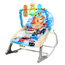 Cadeirinha Descanso Vibratória Para Bebe Musical Balanço Com Mobile Azul - Kababy