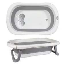 Super Banheira Infantil Dobrável 35L Antiderrapante KaBaby - Cinza