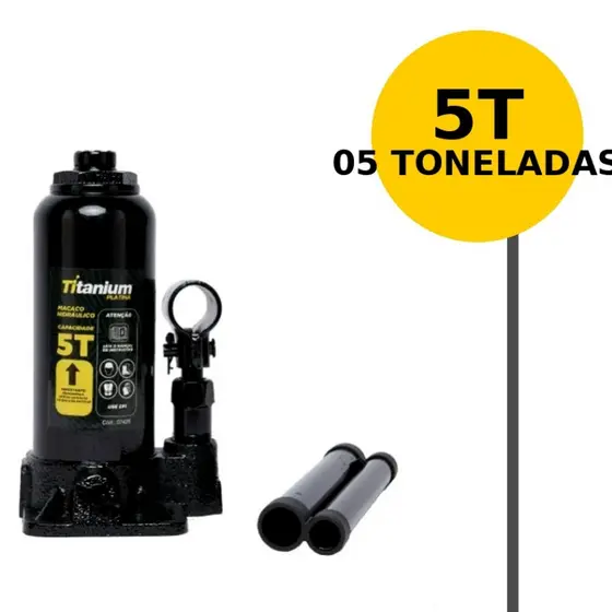 Macaco Hidráulico Tipo Garrafa 05 Tonelada Titanium