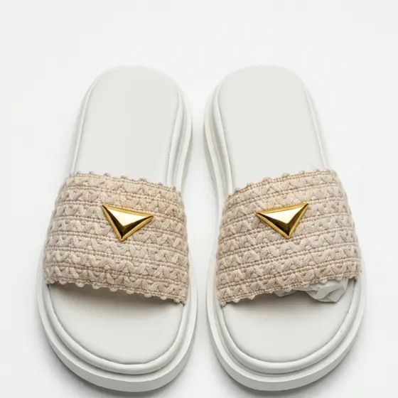 CHINELO SLIDE PALHA FEMININO CONFORTAVEL MACIO PROMOÇAO