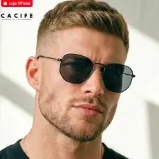 Óculos de Sol Hexagonal Armação em Metal Hexagonal Clássico Retrô Aviador uv400 Feminino Masculino