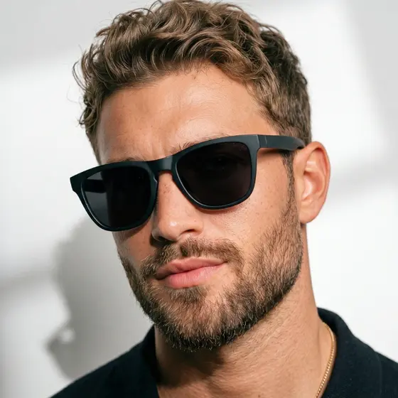 Óculos de Sol Sevilha Preto Fosco Polarizado Premium Flexível Clássico Funk uv400 Feminino Masculino
