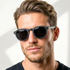 Óculos de Sol Hype Redondo Premium Retrô Vintage Oldstyle Acetato Proteção Solar uv400 Unissex