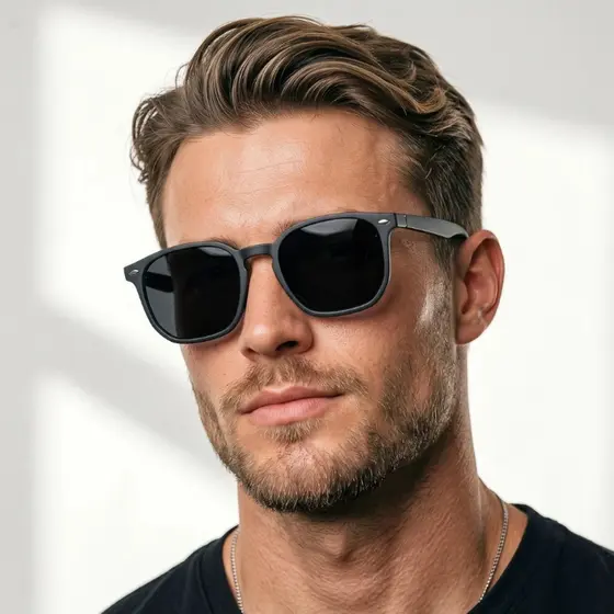 Óculos de Sol Tulum Hexagonal Preto Fosco Premium Mais Vendido de 2024 uv400 Feminino Masculino
