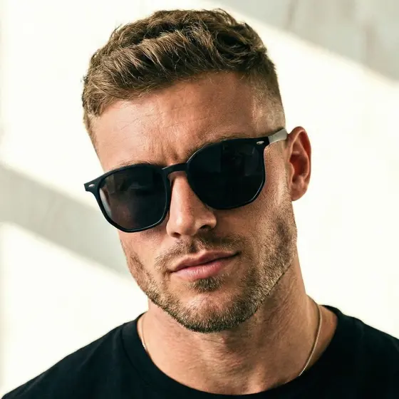 Óculos de Sol Tulum Preto Fosco Premium Hexagonal Flexível Retrô Oldstyle uv400 Feminino Masculino