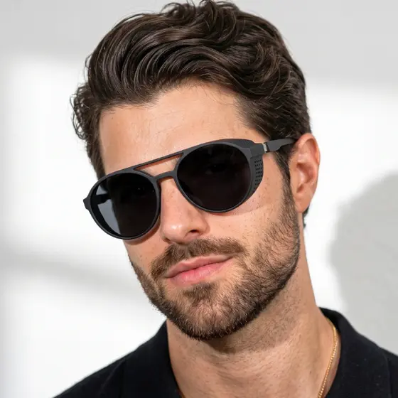 Óculos de Sol Floripa Preto Fosco Premium Alok Steampunk Retrô Soldador uv400 Feminino Masculino