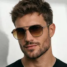 Oculos de Sol Marrom Café Premium Metal Fino Elegante Classico Tendencia uv400 Masculino Feminino