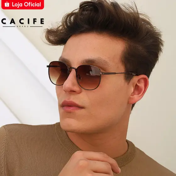 Oculos de Sol Redondo Marrom Café Premium Classico Original Tendencia uv400 Masculino Feminino