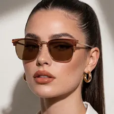 Oculos de Sol Quadrado Club Premium Marrom Blogueira Em Alta Elegante Tendencia uv400 Feminino