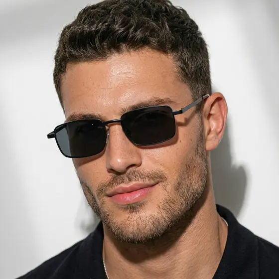 Óculos de Sol Retangular Premium Tendencia Fino Classico Vintage Retro uv400 Masculino Feminino