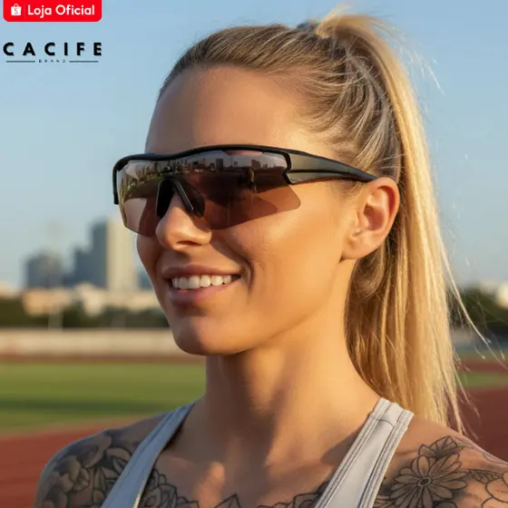 Óculos de Sol Esportivo Premium Baixa Corrida Pace Bike Tendencia Fitness uv400 Masculino Feminino