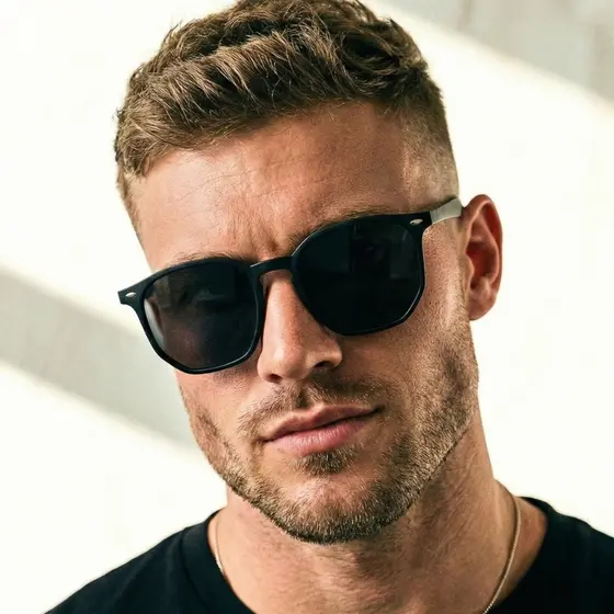 Oculos de Sol Hexagonal Preto Fosco Premium Flexivel Acetato Original uv400 Masculino Feminino