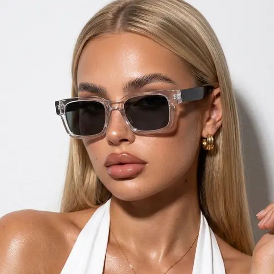 Óculos de Sol Quadrado Acetato Premium Tendencia Verão Praia Retro uv400 Masculino Feminino