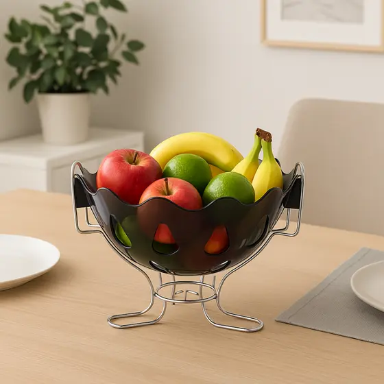 Fruteira Centro De Mesa Cesto De Fruta N308 Niquelart
