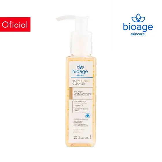 Bioage Sabonete Facial Clareador Uniformizador e Iluminador - Bio-Whitening Cleanser 120ml