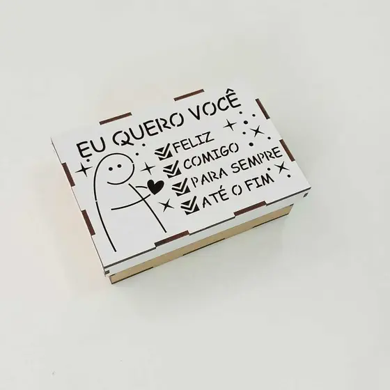Caixa Presente 10x15 Branca - Eu quero você