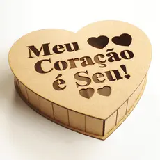 Caixa coração para Surpresa Dia dos Namorados Romantico (MEU CORACAO E SEU)