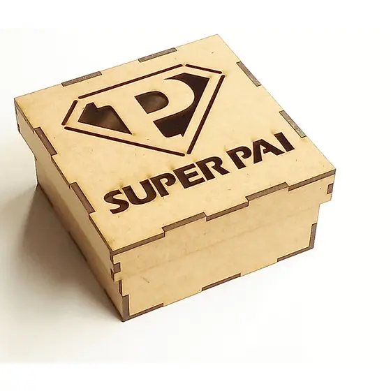 Caixa super Pai dia dos pais, pai eu te amo, o melhor pai do mundo,10x105 cmem MDF 3mm