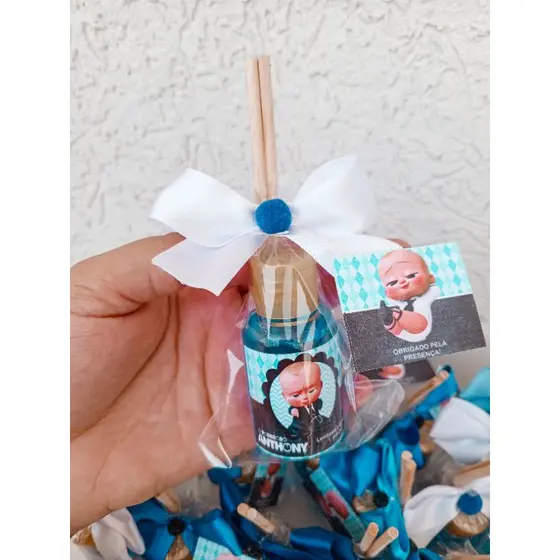 Kit Difusor Ambiente Lembrancinha Festa O Poderoso Chefinho Personalizado neutro ENVIO RÁPIDO