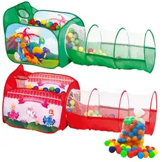 Piscina de Bolinhas Infantil Grande Com Bolinhas Com Túnel e Cesta de Basquete Menino Menina