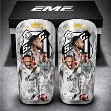 Caneleira Neymar Jr Personalizada ⚽ Santos e Brasil | Proteção Leve Futebol Adulto/Infantil