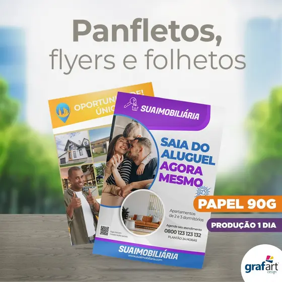 500 Panfletos Produção 1 Dia Folheto Flyer Panfleto Colorido Personalizado 10x14cm